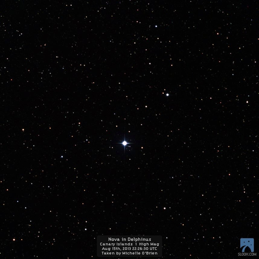 Nova Delphinus 2013 Imaged in the Canary Islands