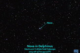 Slooh member David Mihalic used the Slooh.com T2 Wide Field Telescope to image Nova Delphinus 2013 on August 15, 2013.