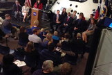 NASA's 2013 astronaut class members take questions from the media at Johnson Space Center on August 20, 2013.