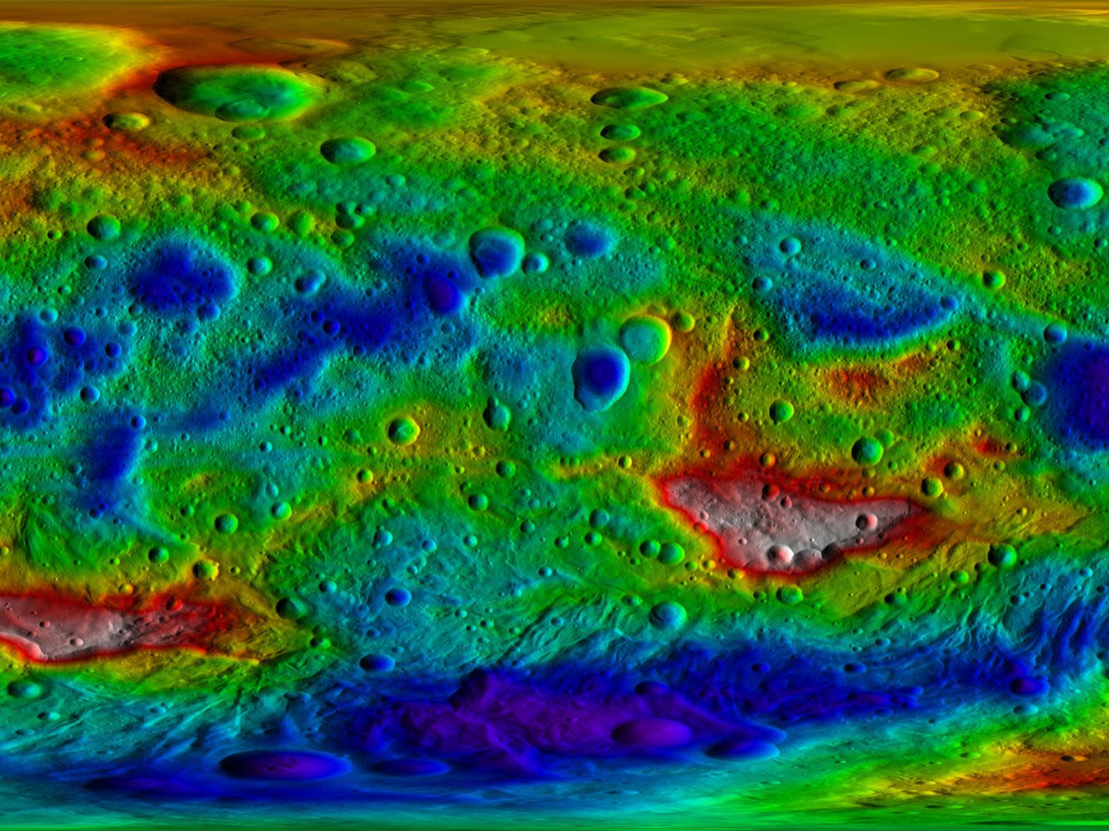 Topography Map Asteroid Vesta space wallpaper