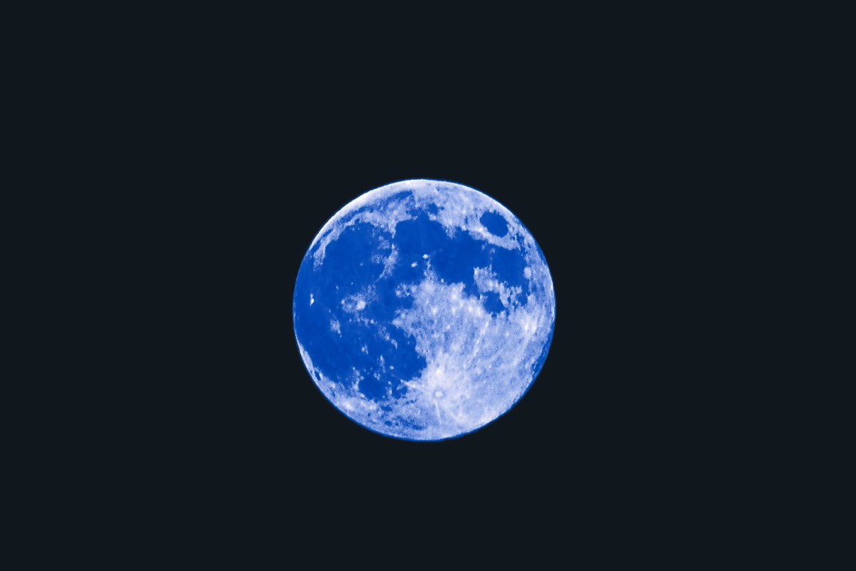 Blue Moon of August 2013 With Blue Filter