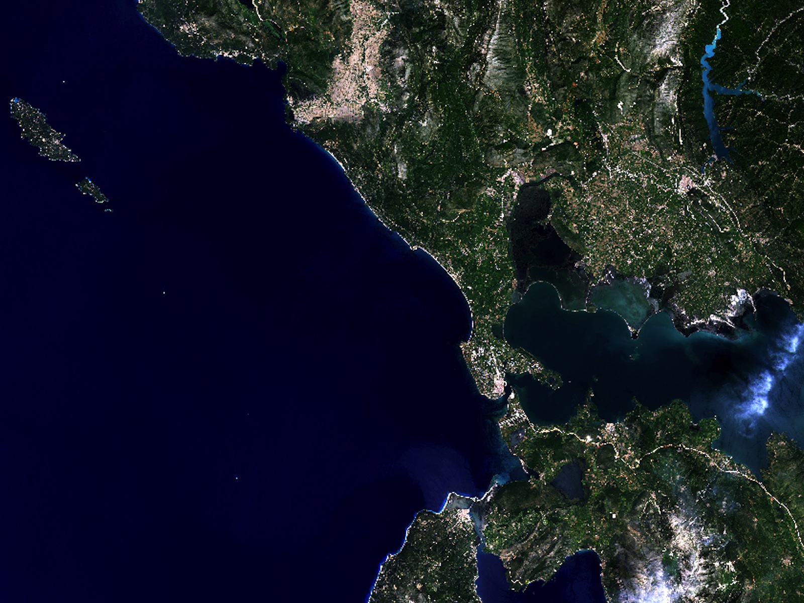 Northwestern Greece from Space space wallpaper