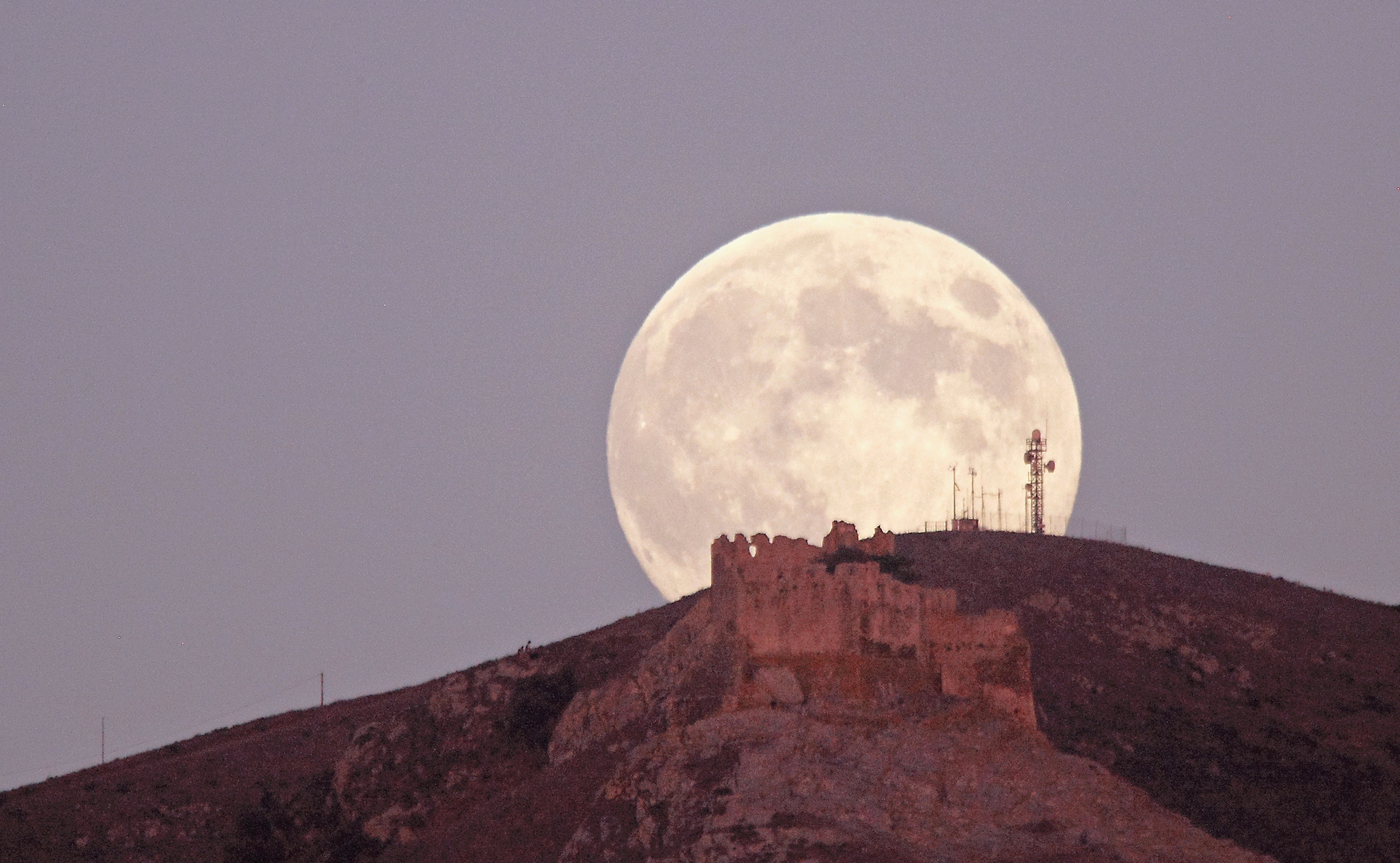 'Blue Moon' Looms Over Ancient Italian Castle