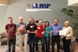 MAVEN science team members are raring to get to Mars. From left to right: Jasper Halekas, Bruce Jakosky, Dave Brain, Rob Lillis, Tess McEnulty ( MAVEN science data team), Joe Grebowsky and Janet Luhmann.