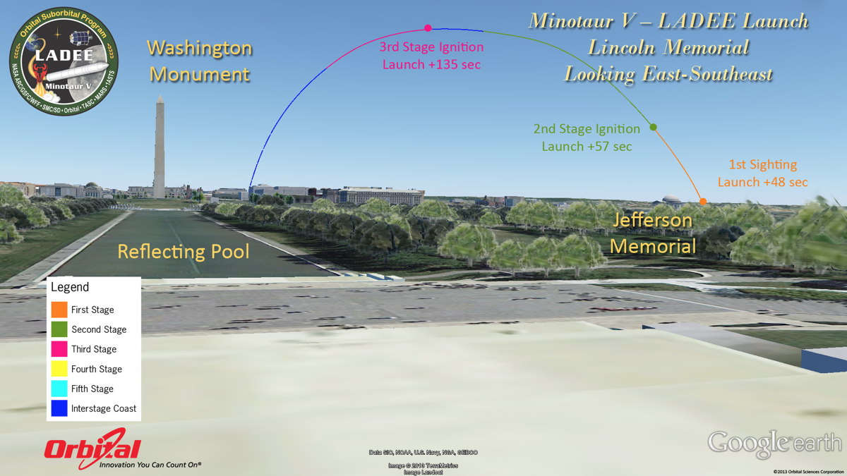 Potential View of LADEE Launch from the Lincoln Memorial
