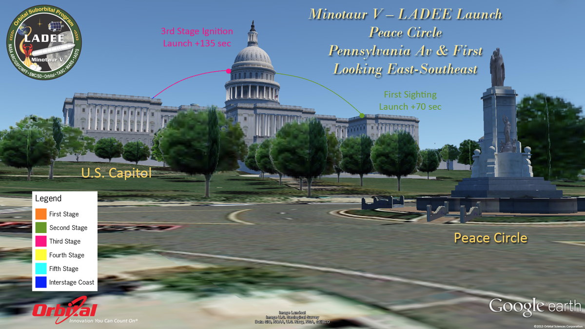 Potential View of LADEE Launch from Peace Circle