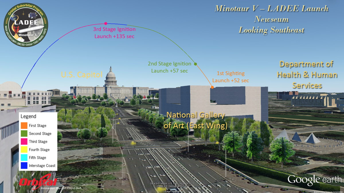 Potential View of LADEE Launch from Newseum