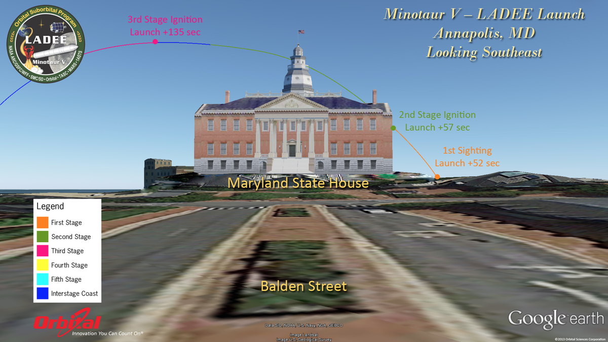 Potential View of LADEE Launch from Maryland State House