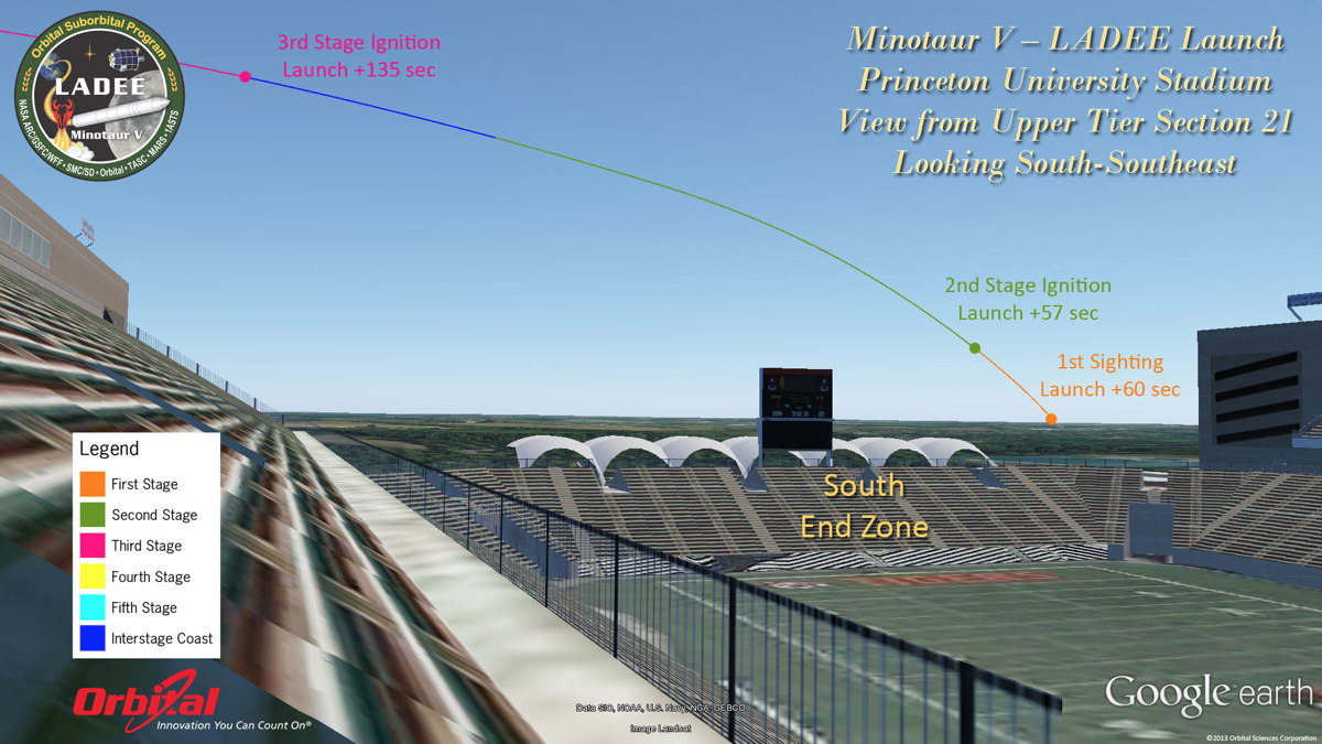 Potential View of LADEE Launch from Princeton Stadium