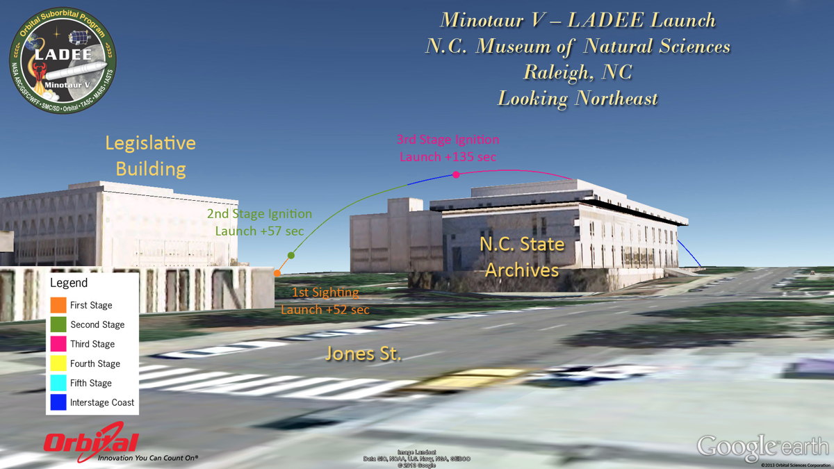 Potential View of LADEE Launch from North Carolina Museum of Natural Science
