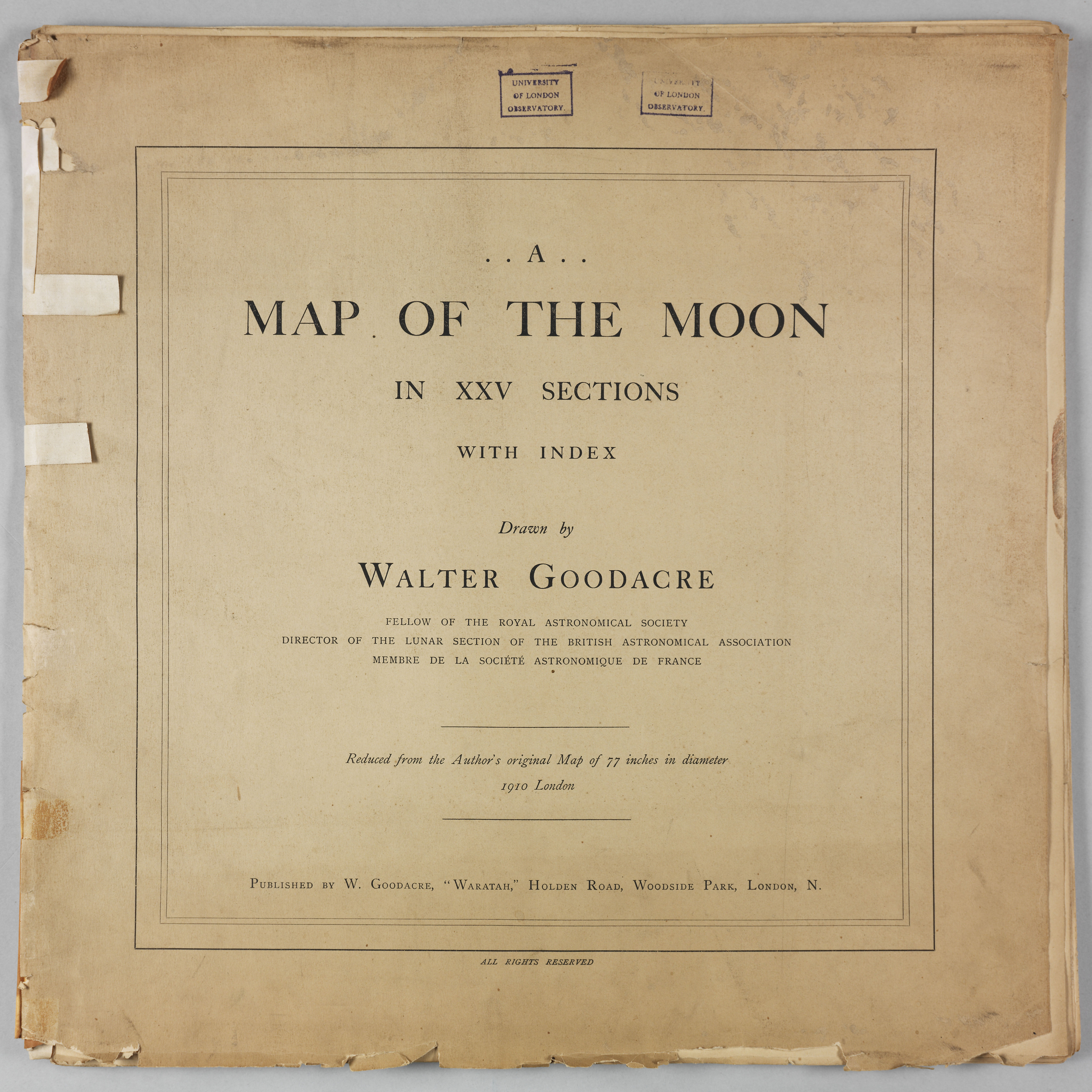Walter Goodacre’s 1910 Map of the Moon Publication Cover