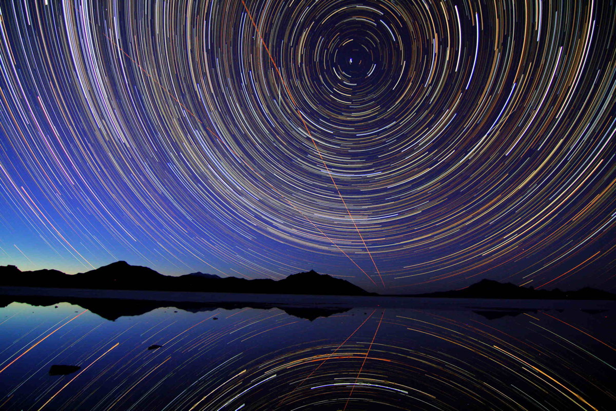 Star Trails Over Bonneville Salt Flats