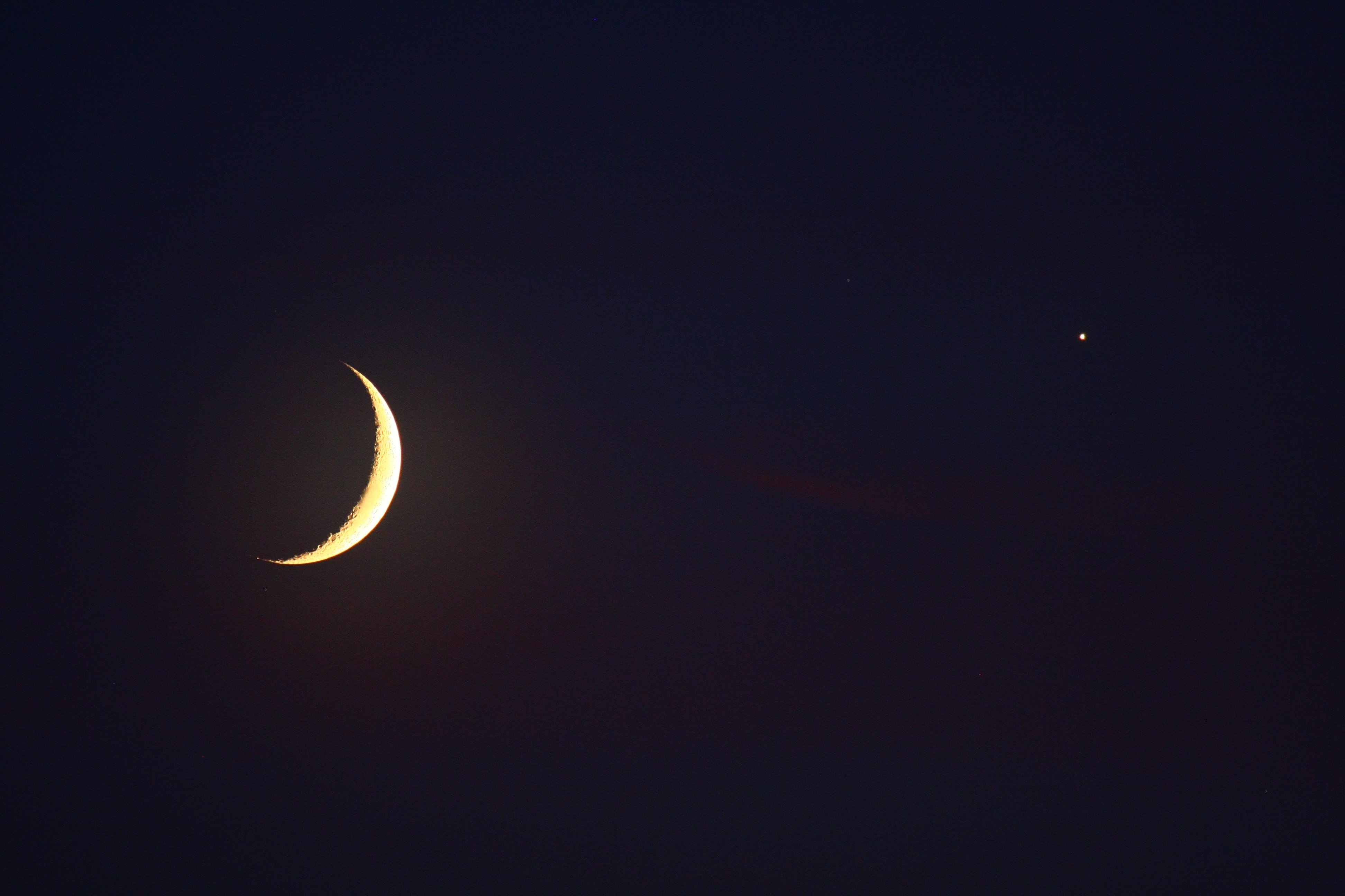 Moon and Venus Shine Over Indiana by Ben Nevills