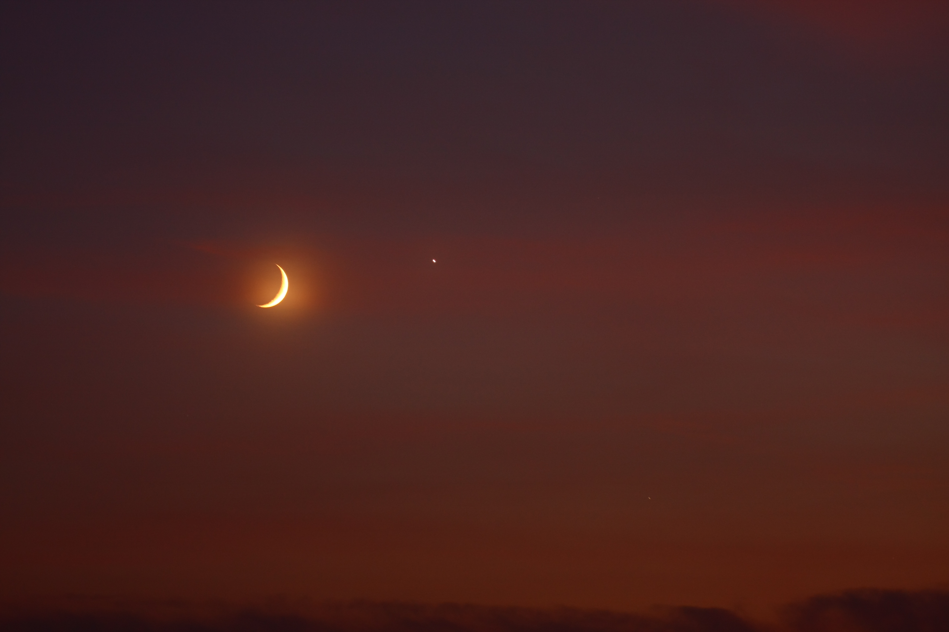 Venus and the Moon Glow Over Indiana by Ben Nevills