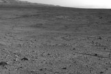 NASA's Mars rover Curiosity captured this view using its Navigation Camera (Navcam) after reaching the top of a rise called "Panorama Point" with a drive during the 388th Martian day, or sol, of the rover's work on Mars (Sept. 8, 2013).