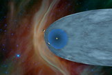 This artist's concept shows the general locations of NASA's two Voyager spacecraft. Voyager 1 (top) has sailed beyond our solar bubble into interstellar space, the space between stars. Its environment still feels the solar influence. Voyager 2 (bottom) is still exploring the outer layer of the solar bubble. Image released Sept. 12, 2013.