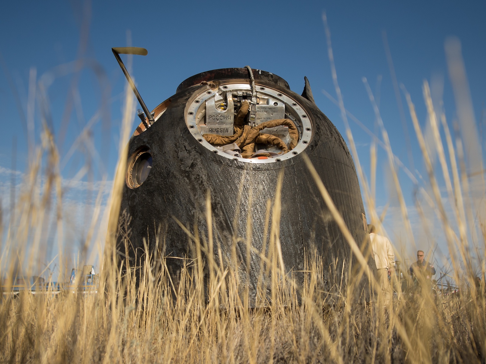 Soyuz Rests After Landing in Remote Kazakhstan