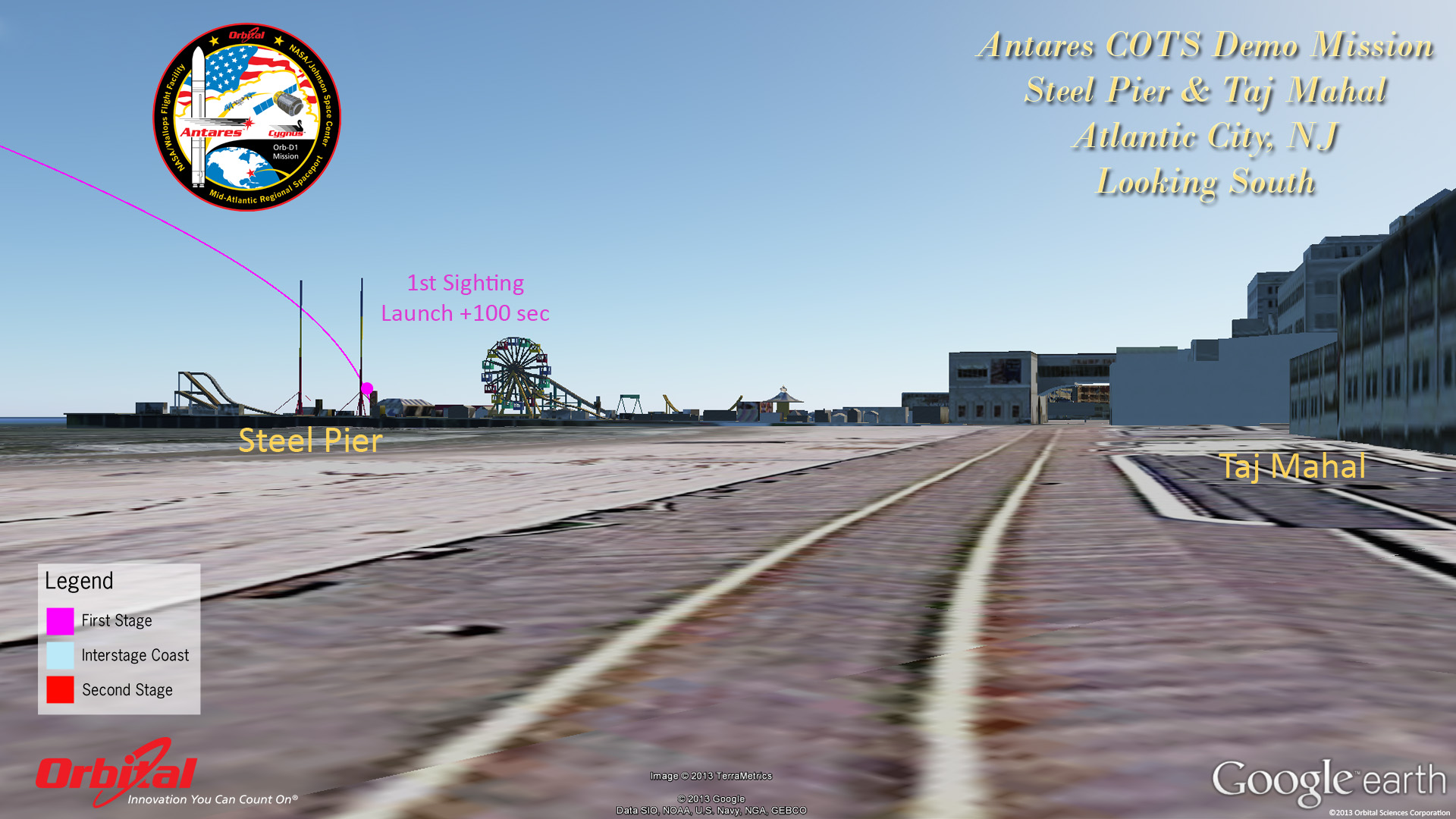 Cygnus-Antares Launch: The View from Atlantic City