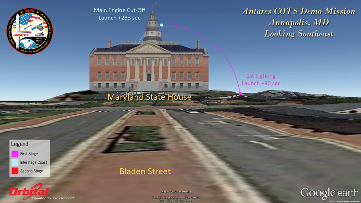 Cygnus-Antares Launch: The View from Annapolis, MD
