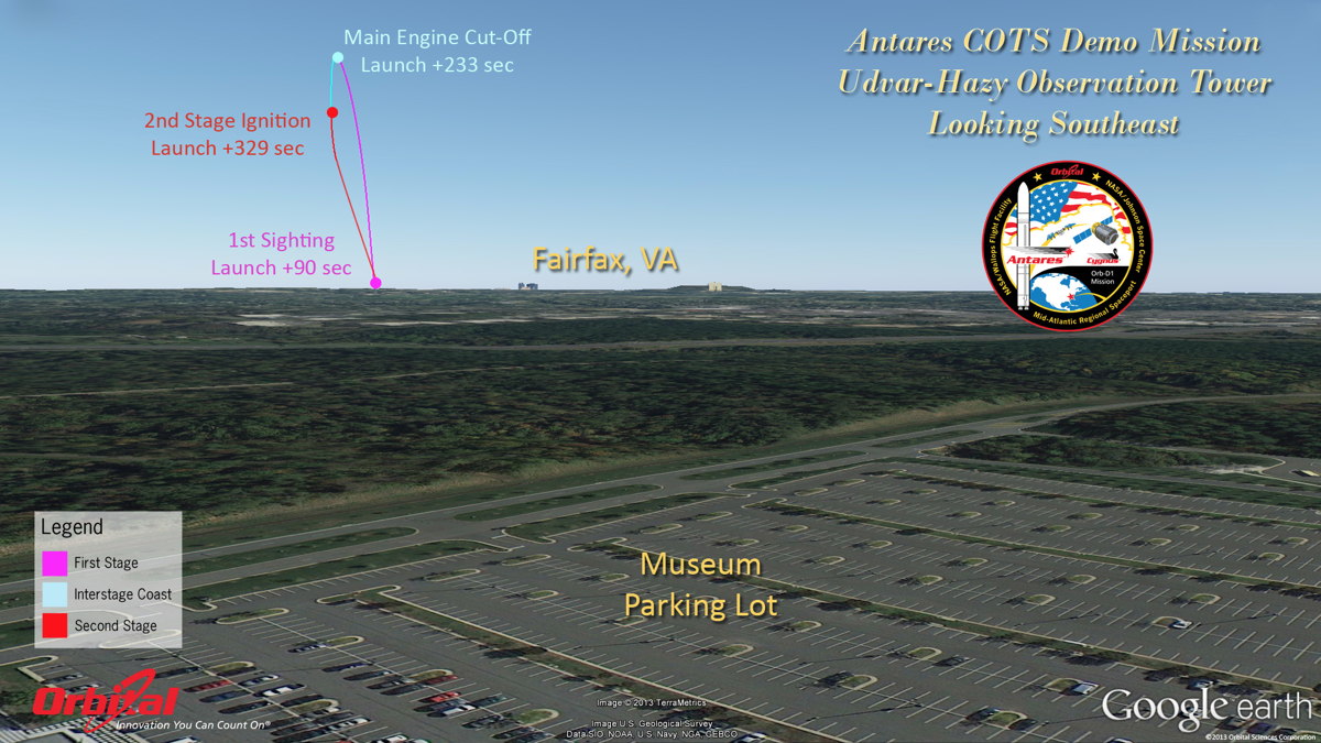 Cygnus-Antares Launch: The View from Udvar-Hazy Center Observation Tower