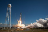 The Orbital Sciences Corporation Antares rocket, with the Cygnus cargo spacecraft aboard, is seen as it launches from Pad-0A of the Mid-Atlantic Regional Spaceport (MARS), Wednesday, Sept. 18, 2013, NASA Wallops Flight Facility, Virginia. Cygnus is on its way to rendezvous with the space station.