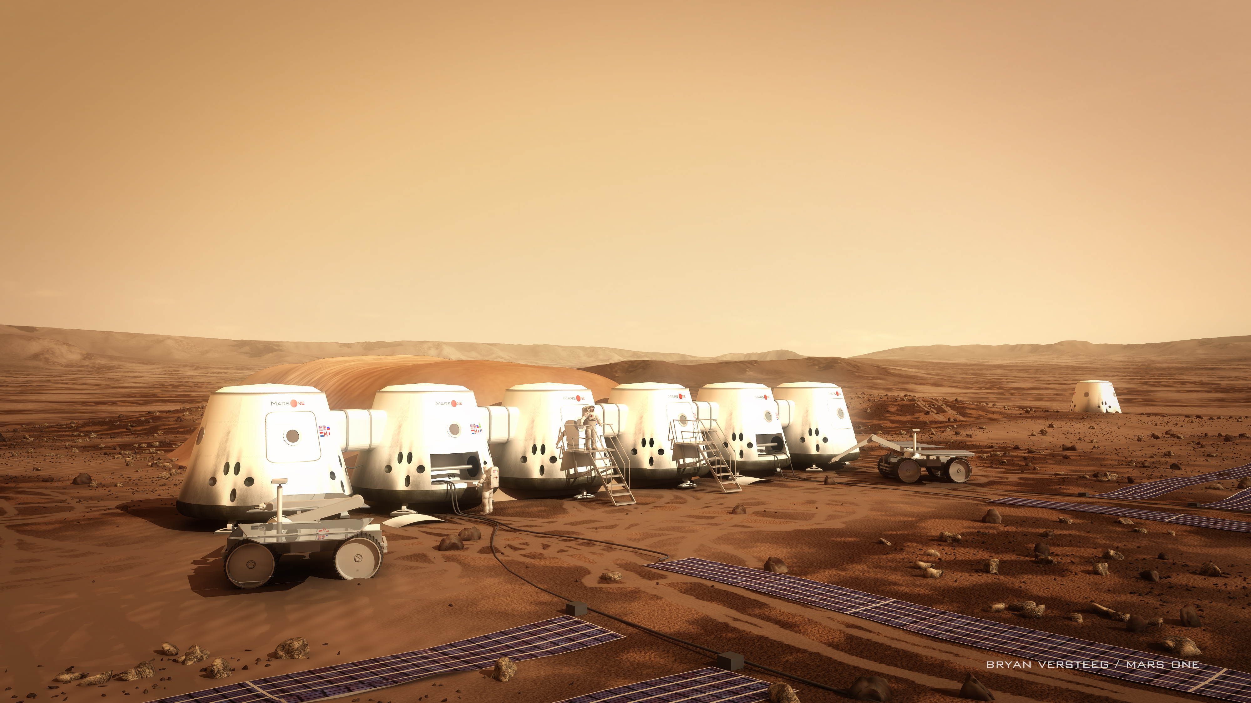 Artist's Depiction of Astronauts and Mars One Colony