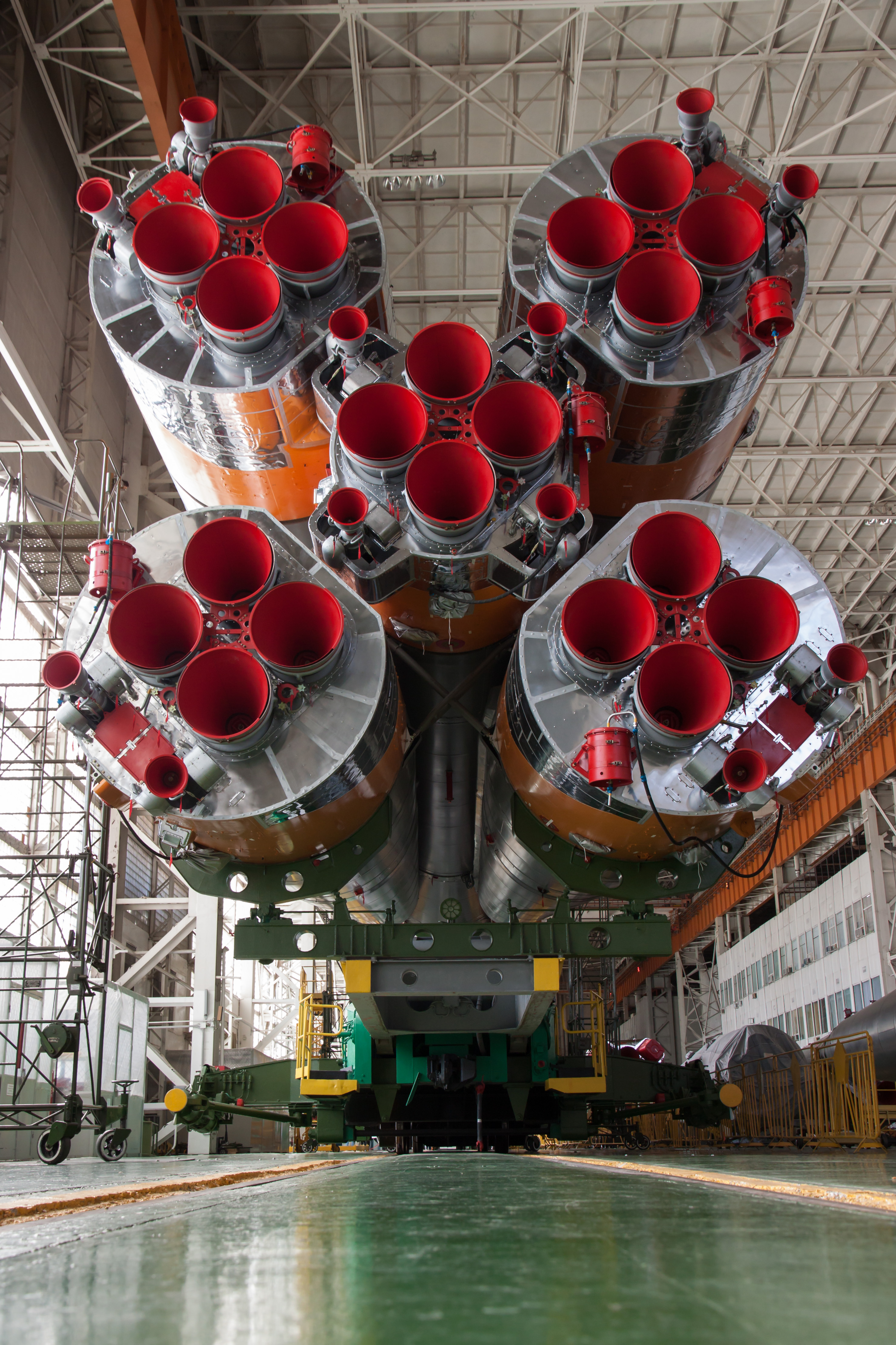 Expedition 37: Base of Soyuz Solid Rocket Boosters