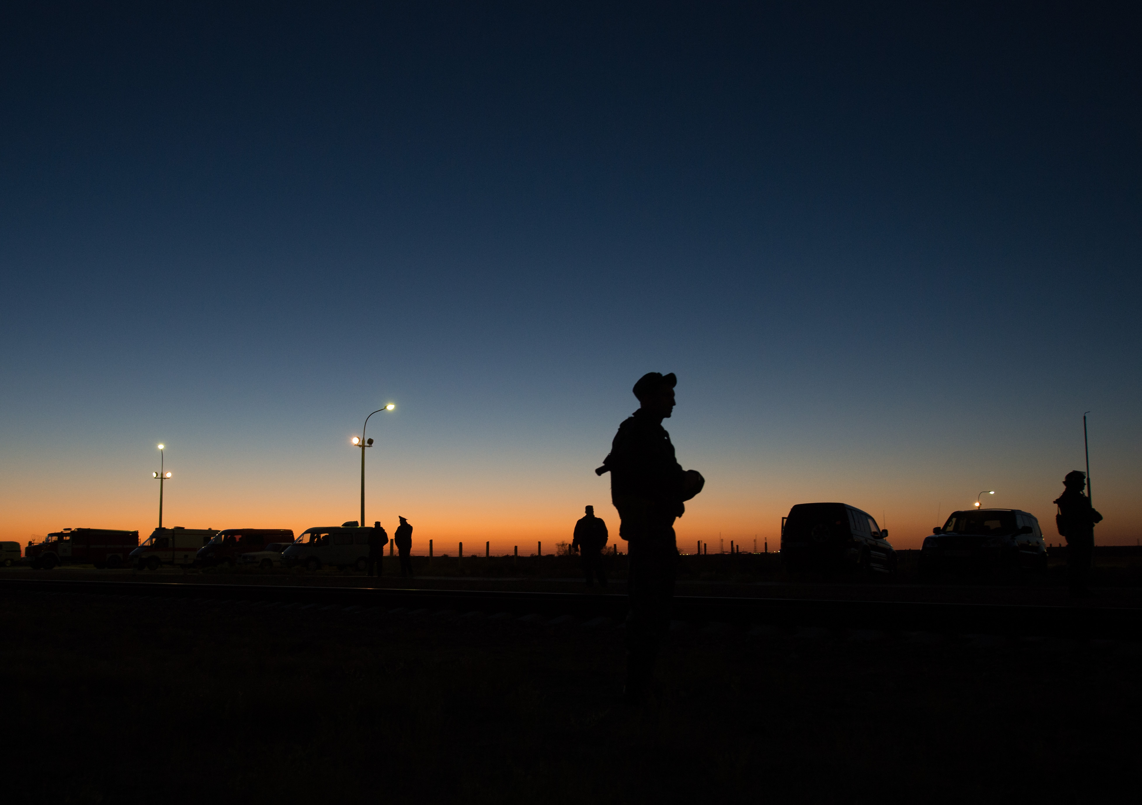Expedition 37: Russian Guard at Baikonur Cosmodrome
