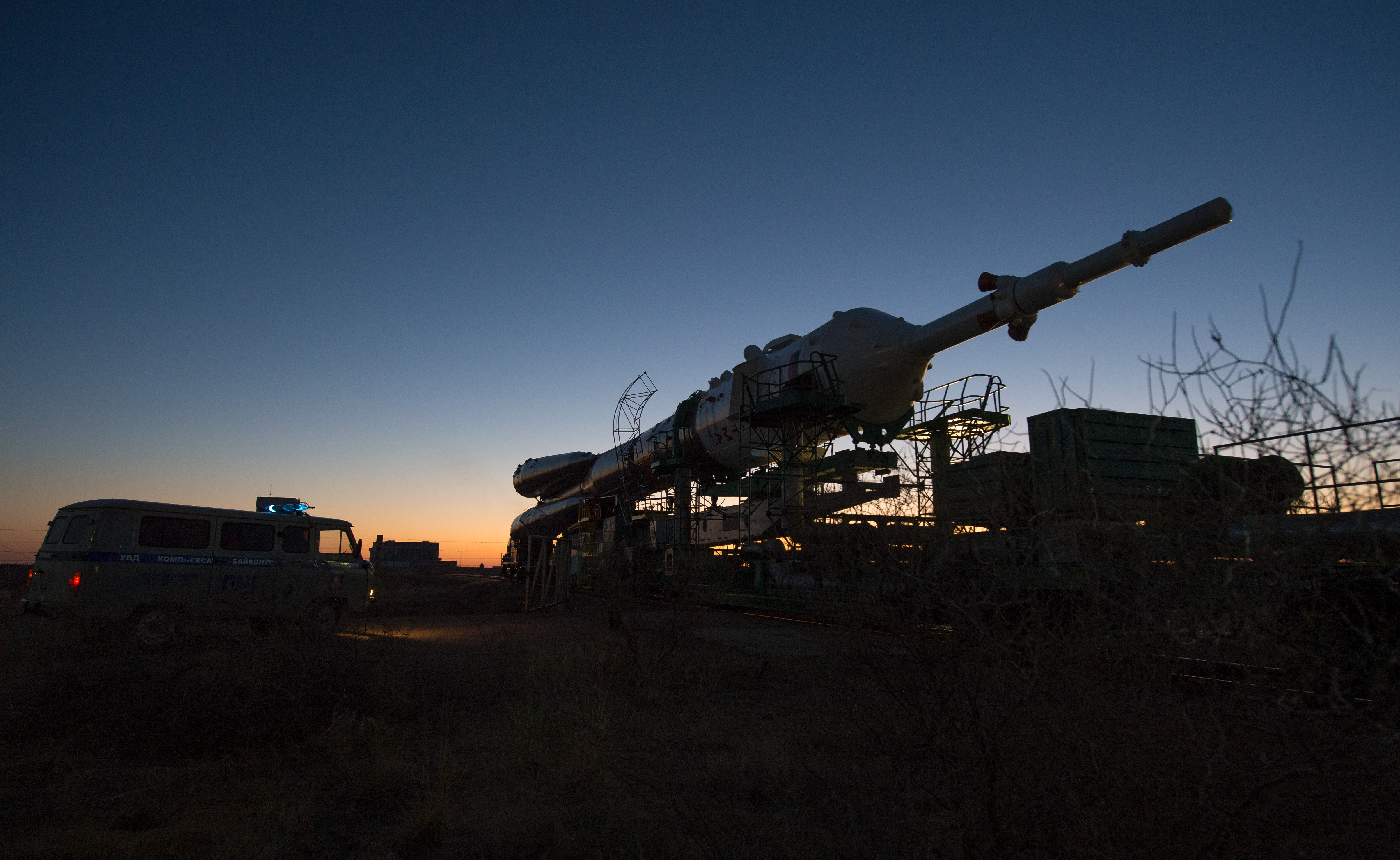 Expedition 37: Soyuz Heads to Launch Pad by Train