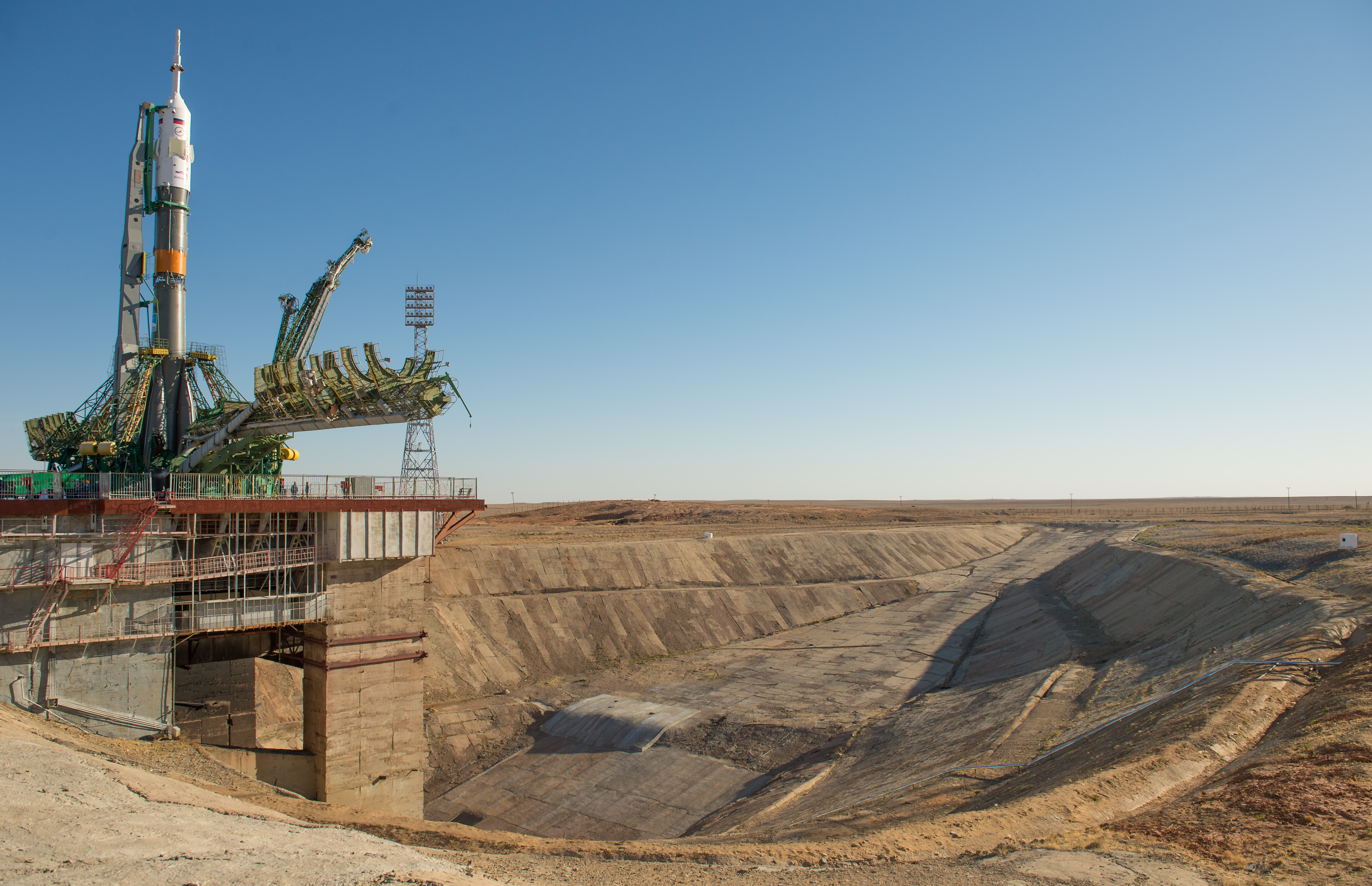 Expedition 37: Soyuz Rocket in Upright Position
