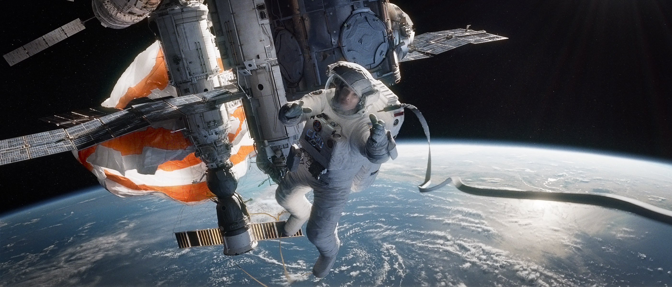 A Scene From Science-Fiction Thriller 'Gravity'