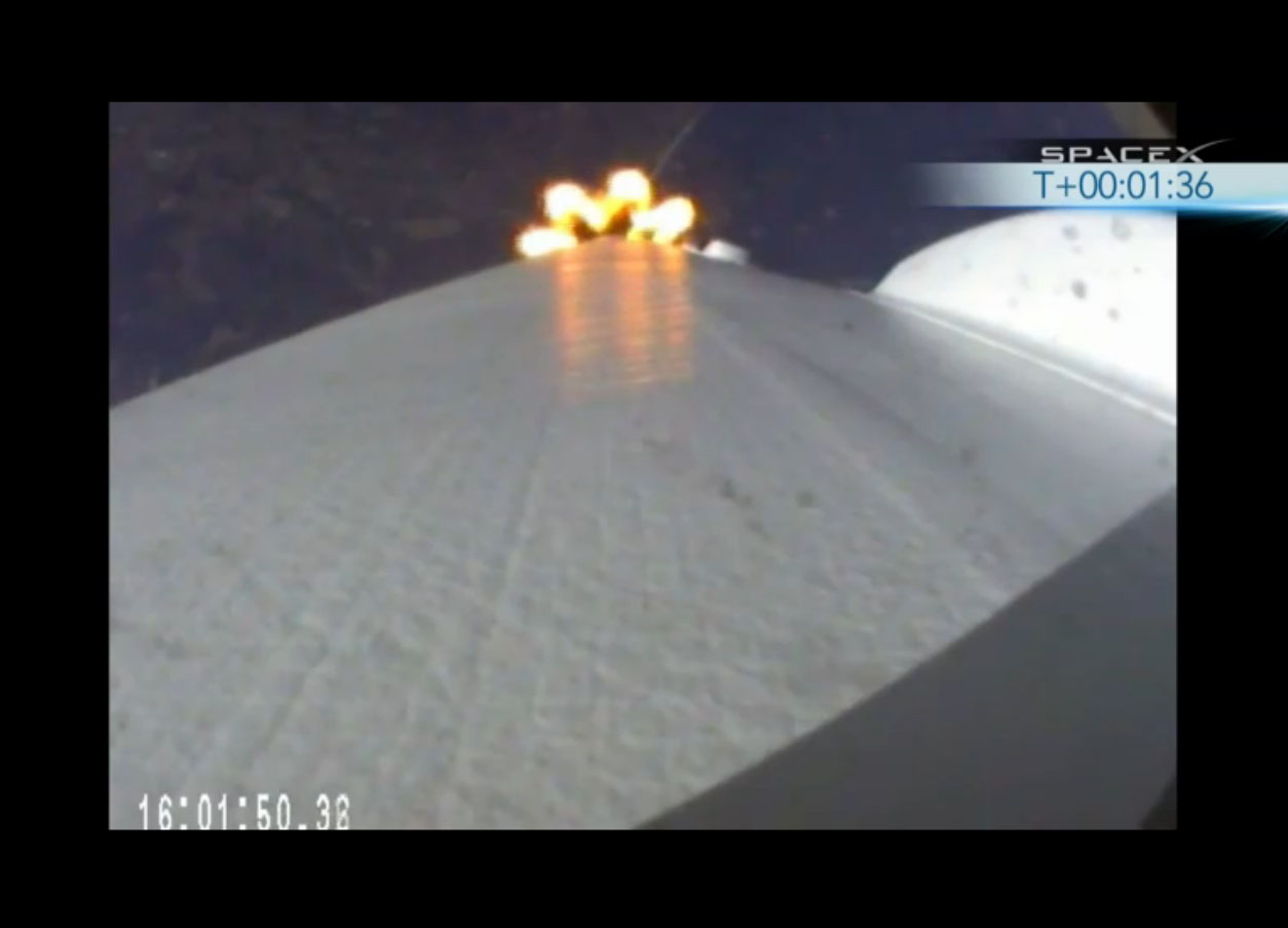 SpaceX Falcon 9 Rocket V 1.1: Launch View Down
