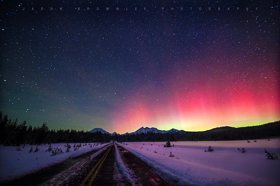Aurora Over Oregon's Cascade Mountains