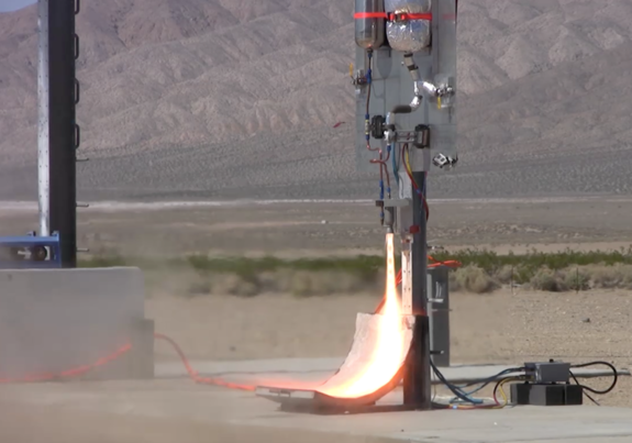 On Oct. 5, 2013, a student-made 3D-printed rocket engine successfully completed a hot-fire test at the Friends of Amateur Rocketry in the Mojave Desert.