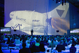 Sir Richard Branson speaks to a group of future astronauts at the FAITH Hangar of Virgin Galactic in Mojave, CA September 25, 2013 in Mojave, CA.