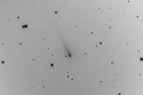 John Chumack sent SPACE.com this photo negative of comet ISON taken on the morning of Oct. 9 from his dark-sky site at John Bryan State Park in Yellow Springs, Ohio. “I will be imaging the comet every clear night I get through Perihelion Passage, on Nov. 28, and throughout December and January,” he wrote SPACE.com in an email. He used a QHY8 cooled single shot color CCD camera and his homemade 16" Diameter F4.5 Newt. Telescope to take the photo.