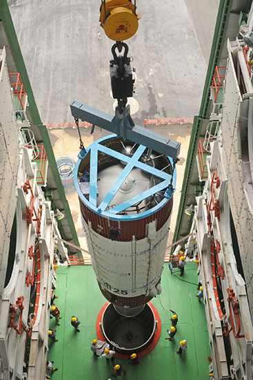 PSLV-C25 Two-Segment First Stage Integration
