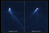 Named P/2013 P5, this object is the first body in the asteroid belt to be spotted with multiple tails. The tails seem to have swung around in the time between the initial images taken by the Hubble Space Telescope on Sept. 10, 2013 and the second observations on Sept. 23, 2013.