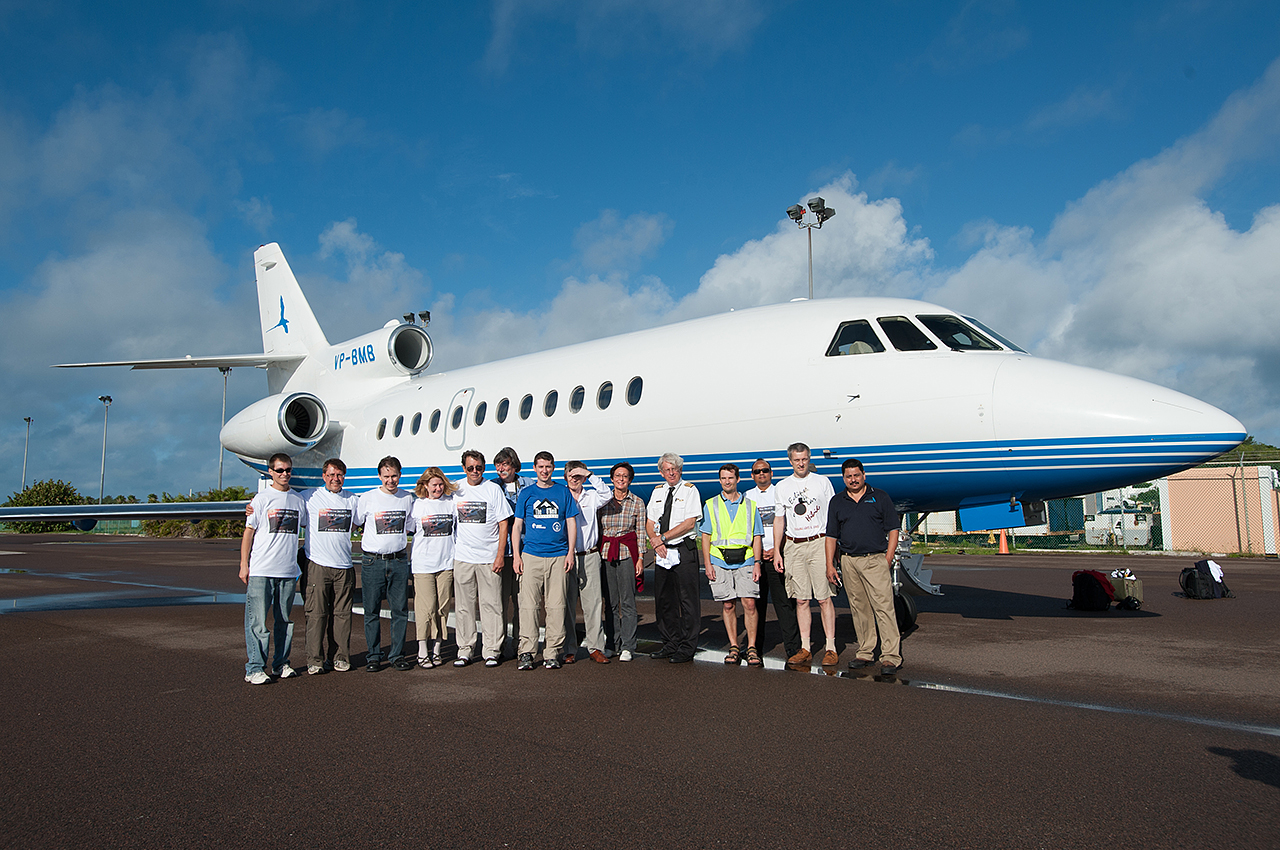 Chasing a Solar Eclipse: Group and Pilots Pose