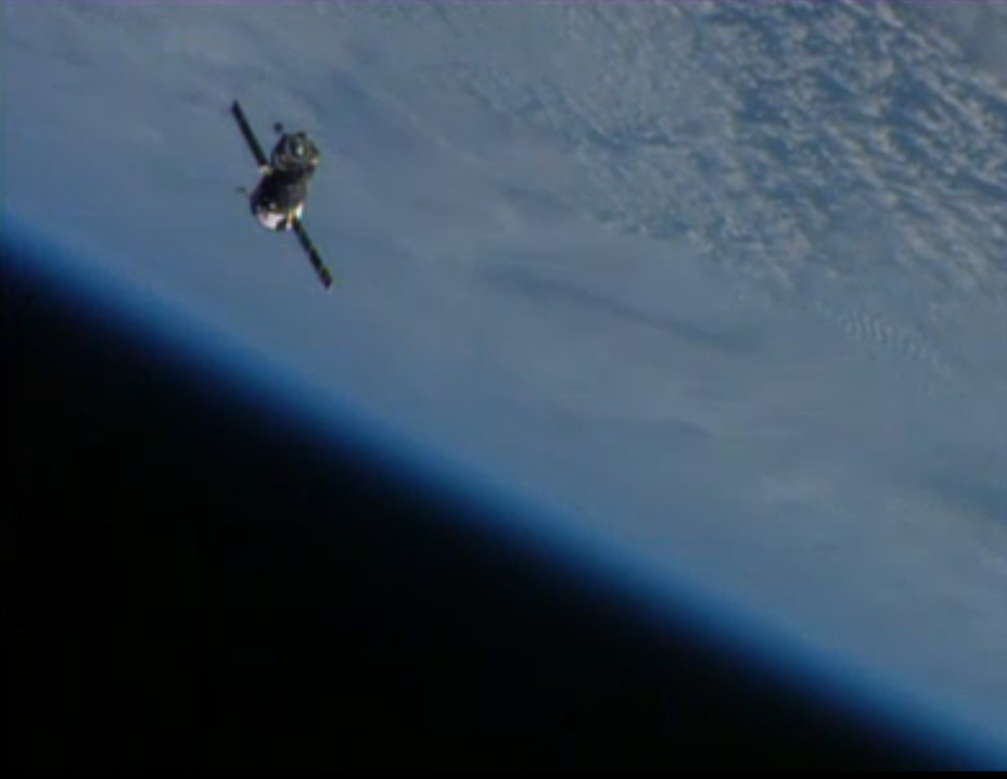 Soyuz Undocks with Olympic Torch and Expedition 37 Crew