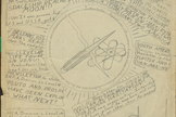 Drawing of “The Evolution of Interstellar Flight” by the young Carl Sagan (c. 10-13 years old).