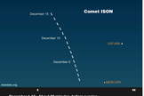 Comet ISON's position in December 2013 is shown on this sky map.