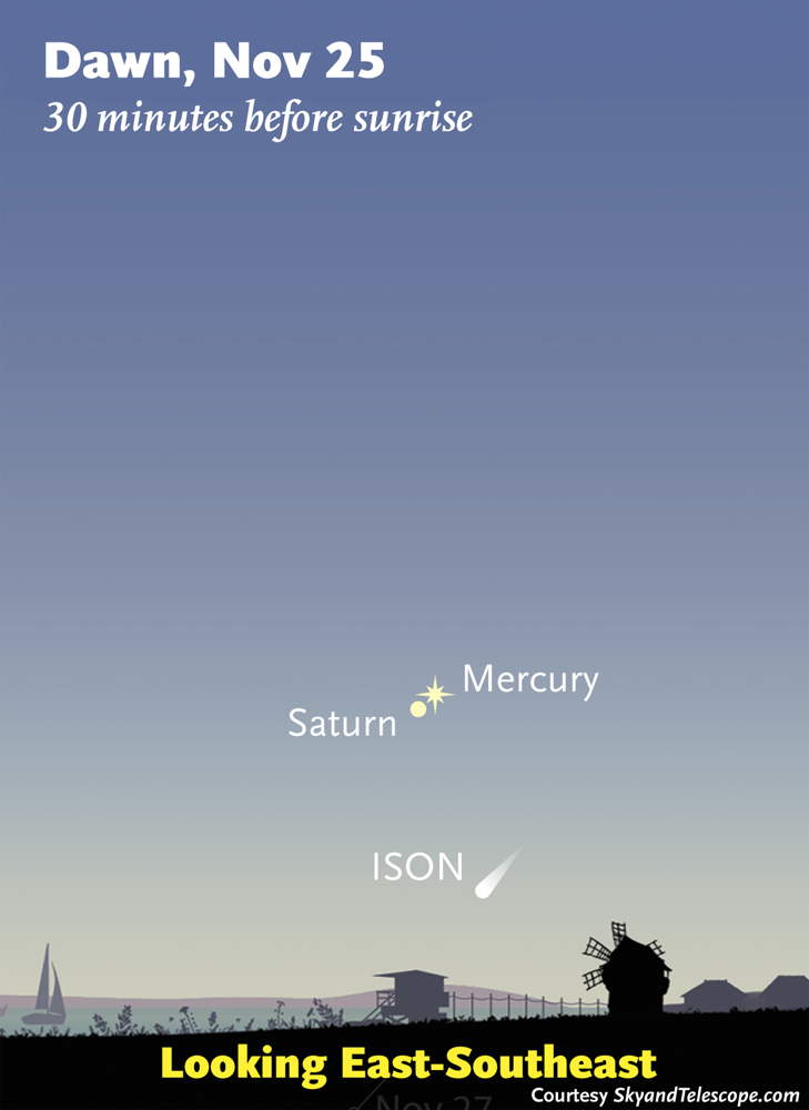 Comet ISON Nov. 25, 2013, Sky Map