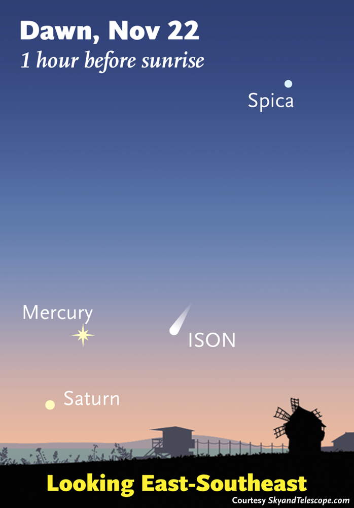 Comet ISON Nov. 22, 2013, Sky Map