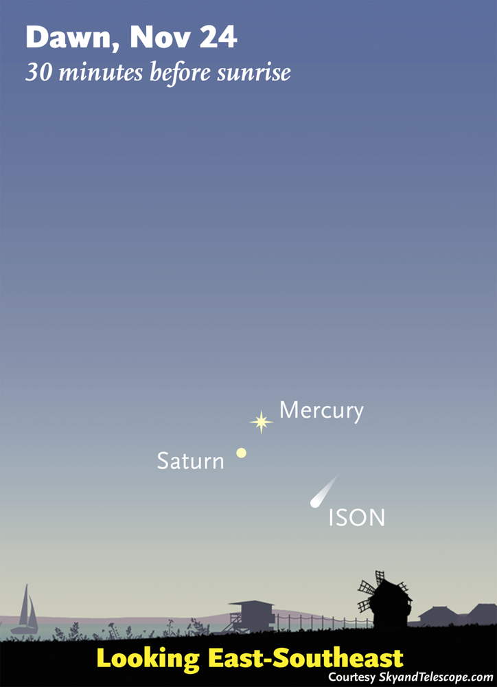 Comet ISON Nov. 24, 2013, Sky Map