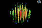 This image shows the highest energy neutrino ever observed (1.14 petaelectronvolts), which scientists named 'Ernie,' as seen by the IceCube Neutrino Observatory at the South Pole on Jan. 3, 2012. Image released Nov. 21, 2013.