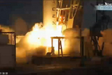 A SpaceX Falcon 9 rocket performs an automatic abort just before the first of two launch attempts to loft the SES-8 communications satellite into orbit from Cape Canaveral Air Force Station on Nov. 28, 2013.