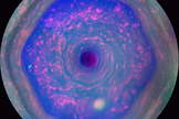 This colorful view from NASA's Cassini mission is the highest-resolution view of the unique six-sided jet stream at Saturn's north pole known as "the hexagon." Image obtained on Dec. 10, 2012.
