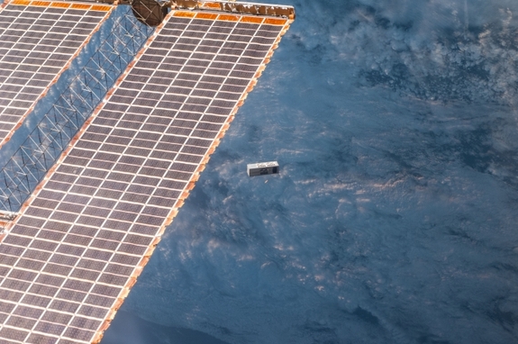 TechEdSat-3p deploys from the Japanese Small Satellite Orbital Deployer aboard the International Space Station.
