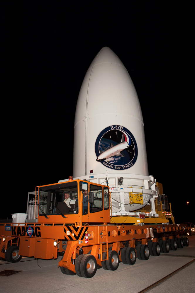 X-37B Payload Fairing Before Mating to Atlas V Launch Vehicle
